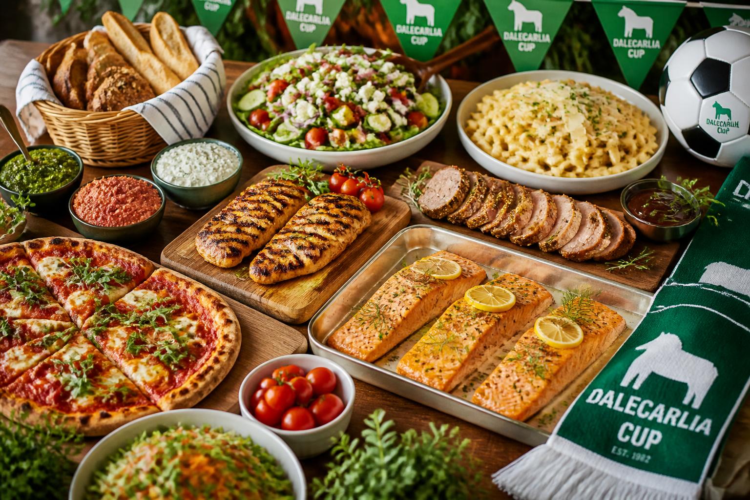 Dalecarlia buffé med grillade rätter, pasta, pizza och sallader